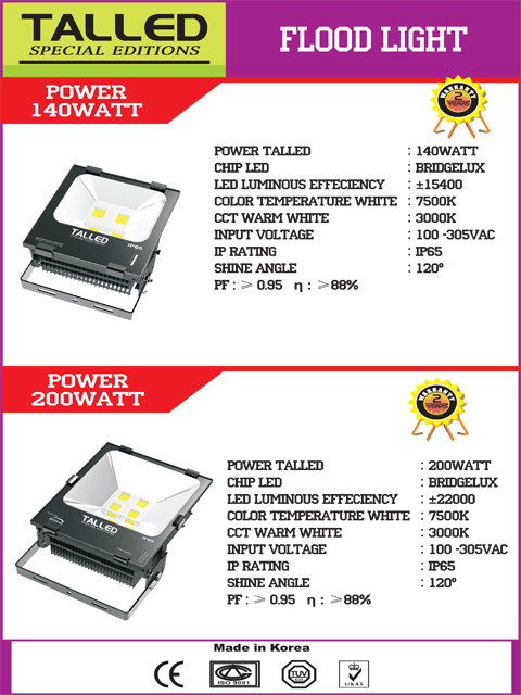 Lampu Sorot LED 140 W 200 W Talled